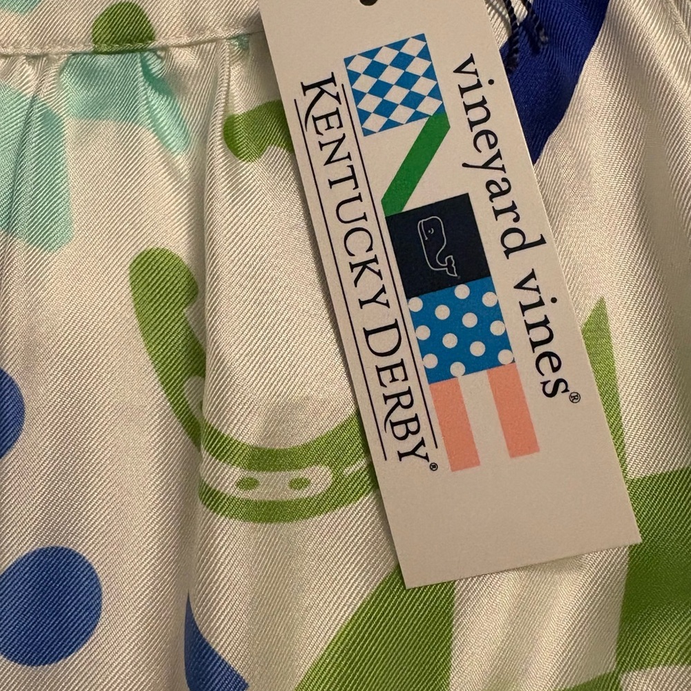 * NEW * 🏇 Vineyard Vines Horseshoe Patchwork Lined Kentucky Derby Dress Size 2 - Picture 10 of 16